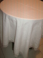 Beautiful antique burst white lacy edged woven tablecloth