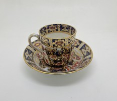 Antik angol porcelán csésze és kistányér 1903 Royal  crown derby mintával