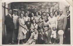 Old photo sheet, postcard, group photo, 1932