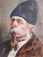 Kasznár Ring Jenő (1875-1945) Pipás Öreg