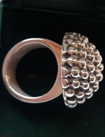 Elegáns, nagy 925 jelzéssel, gömb formájú ezüst gyűrű!