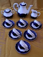 Almost free! Showcase! Zsolnay pompadour iii mocha / coffee set for 6 people