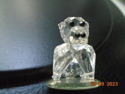 Swarovski jellegű,cseh elzett ólomkristály állatfigura a 70'-es évekből,GORILLA