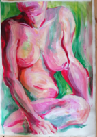 Unknown painter tempera nude