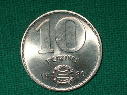 10 Forint 1980 ! Nem Volt Forgalomban ! Verdefényes !