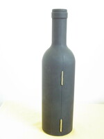 Corkscrew, wine pourer in case + stainless steel flat flask - new