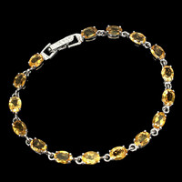 Real citrine 925 sterling silver necklace