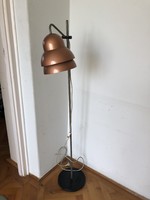 Retró fém állólámpa, bronz színű búrával