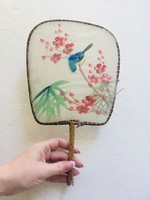 Antique silk fan - oriental work hand painted
