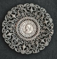 Emperor Ferenc József antique cast iron decorative plate