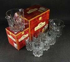 1O863 glass whiskey glass set with 2 ice buckets in original box