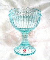 Finnish iittala marimekko aqua blue glass goblet 9.5X12cm