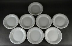 1O991 Aranyozott hófehér Hollóházi porcelán tányérkészlet 8 darab