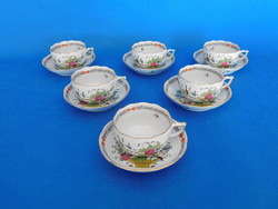 Set of 6 tea cups with colorful Indian pattern from Herend