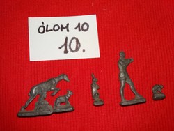 Old toy lead soldiers rabbit hunting hunter, dog and bunny figures 5 in one according to pictures 10