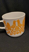 Alföldi porcelán bögre ritkább dekorral - sárga madaras