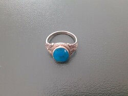Silver ring with genuine turquoise stone, 4.83 g