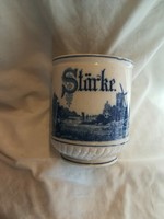 Blue windmill faience spice holder, without lid