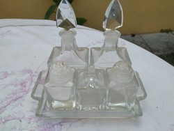 Antique glass spice holder set of 5 pieces for sale!