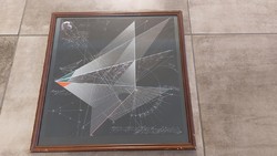 (K) Geometrikus kompozíció nyomat 46x47 cm kerettel