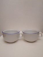 Ritka Alföldi kék csíkos porcelán csésze