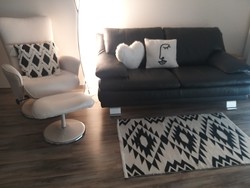 Brand new Italian leather double sofa