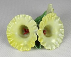 1O744 Régi Herendi porcelán hármas sárga virág