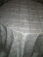 Beautiful white floral huge light damask tablecloth new