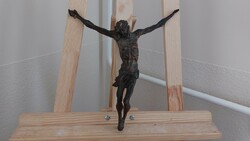 (K) antique carved wooden cross, crucifix
