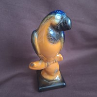 German ceramic bird, parrot, blue-yellow