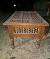 Cafe, tea room-smoking table, with glass top - oriental style, mashrabya