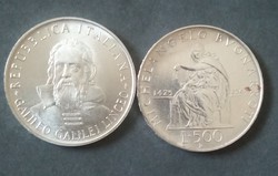 2 pieces of silver 500 lira
