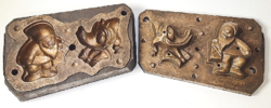 Retró bronz öntőforma, homokozó figurákhoz