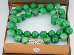 14K gold jade necklace with large 10mm stones