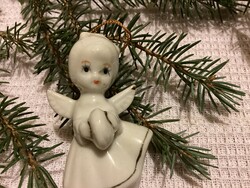 Aranyozott porcelán angyalka karácsonyfadísz