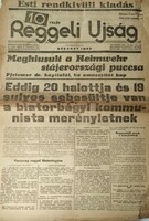 Biatorbágyi merénylet 1931 szeptember 14  /  Reggeli Ujság  /  Ssz.:  RU614