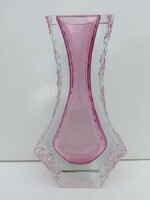 Muránói Sommerso pink művész üveg váza