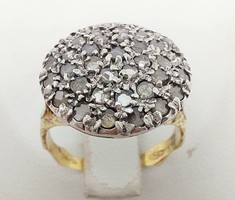 322T. Antik Viktoriánus 18k Arany 5.18g 1Ct Holland Rózsa gyémánt gyűrű, Gyönyörű kézimunka