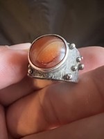 Old carnelian silver ring