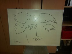 Ikea, Picasso nyomat, 100x70 cm, alukeret, üveg
