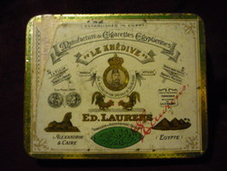Antique Egyptian cigarette metal box, tin box 2211 01