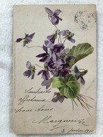 Antique long address litho postcard - 1904 -7.