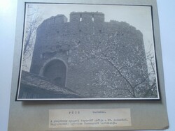 D198453 Pécs - bishop's castle barbican gate fortress - old large photo 1950's framed on cardboard