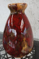 Tófej industrial art retro ceramic vase - oxblood glaze, rare