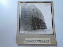 D198444 Pannonhalma- castle wall .- Old large photo 1940-50's framed on cardboard