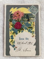 Antique long address embossed litho postcard -1906 -7.
