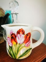 TULIP PATTERN FAIENCE JUG