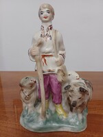 Ukrán szovjet porcelán juh és pásztor figura 1970-as évek