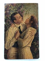 Antik, régi romantikus képeslap - 1920                     -7.