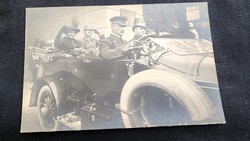 1915. Later iv. Károly, the last Hungarian king + Queen Zita, original photo sheet from the era of the automobile